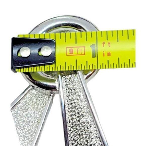 Monet Ribbon Brooch Textured Silver Tone Vintage Classic Style 2" L x 1" W - Picture 5 of 7